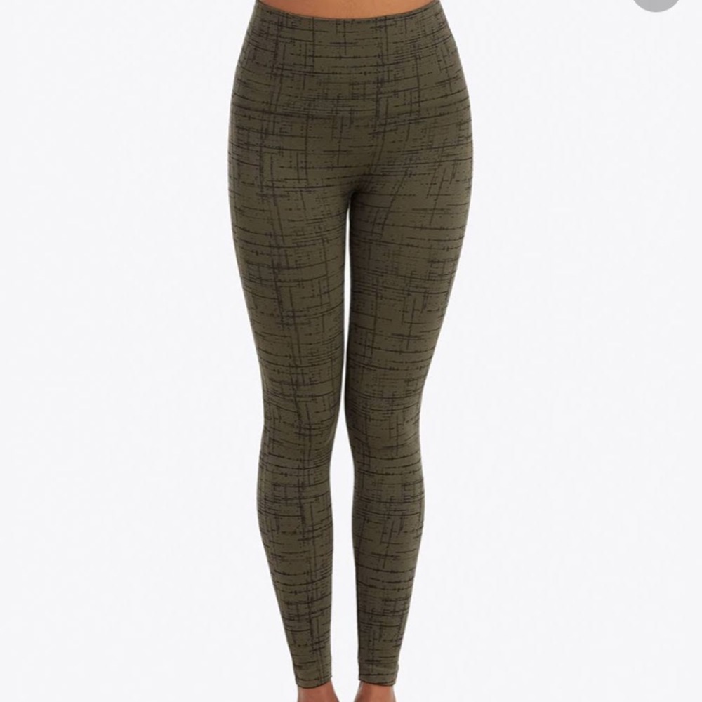 SPANX Olive & Black Seamless Leggings Sz M NWT